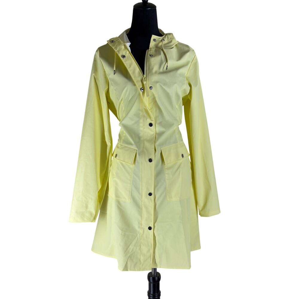 $140 RAINS Curve W Jacket Color Straw Medium NWT - Picture 6 of 16
